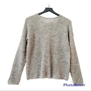 Sézane Gaspar Mohair and Alpaca Button-back Sweater in Grey Melange Size Medium